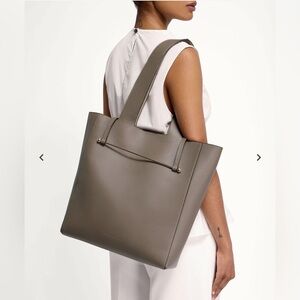 NEW in box Strathberry Melody tote in taupe gold hardware neutral leather luxury
